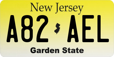NJ license plate A82AEL