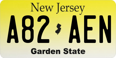 NJ license plate A82AEN