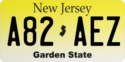 NJ license plate A82AEZ