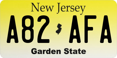 NJ license plate A82AFA