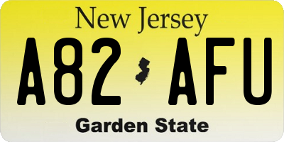 NJ license plate A82AFU