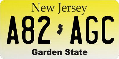 NJ license plate A82AGC