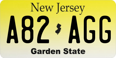 NJ license plate A82AGG