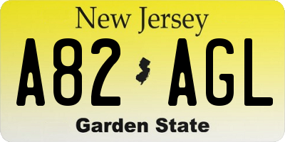 NJ license plate A82AGL