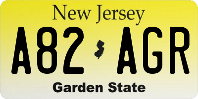 NJ license plate A82AGR