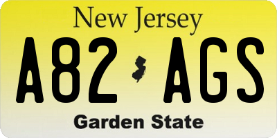 NJ license plate A82AGS