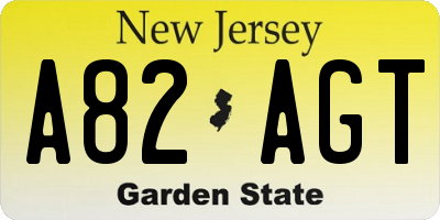 NJ license plate A82AGT