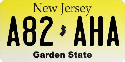 NJ license plate A82AHA