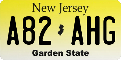 NJ license plate A82AHG