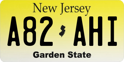 NJ license plate A82AHI