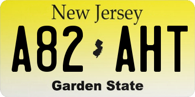 NJ license plate A82AHT