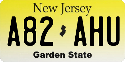 NJ license plate A82AHU