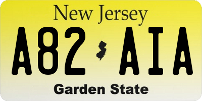 NJ license plate A82AIA