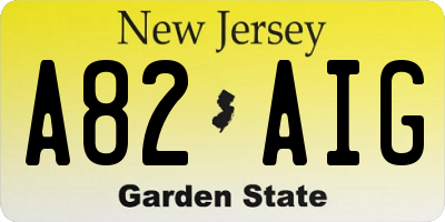 NJ license plate A82AIG