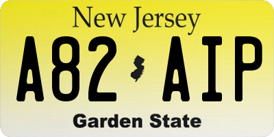 NJ license plate A82AIP