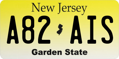 NJ license plate A82AIS