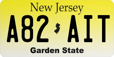 NJ license plate A82AIT