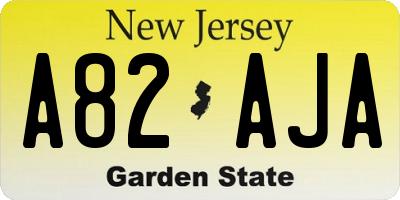 NJ license plate A82AJA