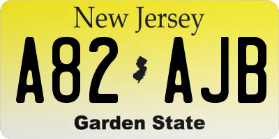 NJ license plate A82AJB