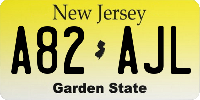 NJ license plate A82AJL