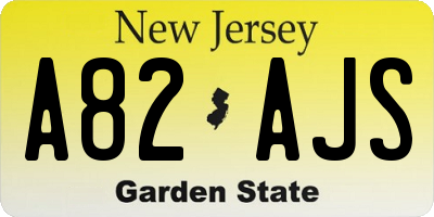 NJ license plate A82AJS