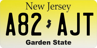 NJ license plate A82AJT