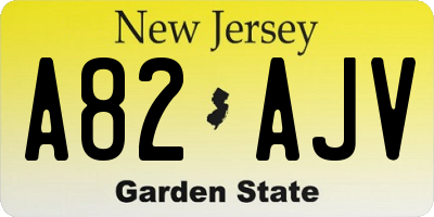 NJ license plate A82AJV