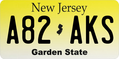 NJ license plate A82AKS