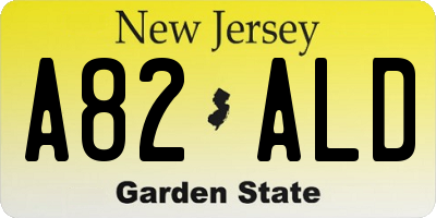 NJ license plate A82ALD