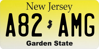 NJ license plate A82AMG