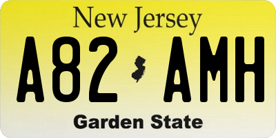 NJ license plate A82AMH