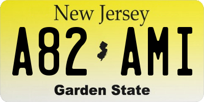 NJ license plate A82AMI