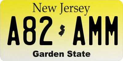 NJ license plate A82AMM