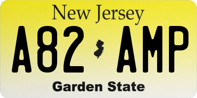 NJ license plate A82AMP