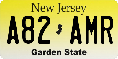 NJ license plate A82AMR
