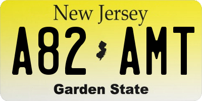 NJ license plate A82AMT