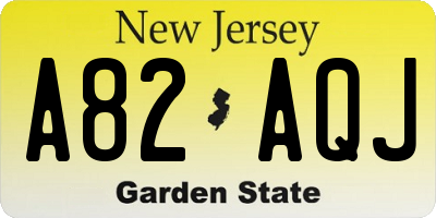 NJ license plate A82AQJ