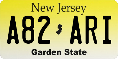 NJ license plate A82ARI