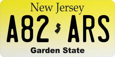 NJ license plate A82ARS