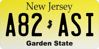 NJ license plate A82ASI
