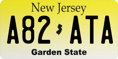 NJ license plate A82ATA