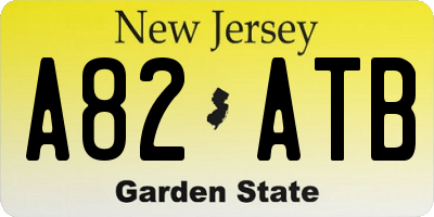 NJ license plate A82ATB