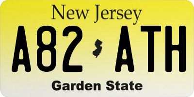 NJ license plate A82ATH
