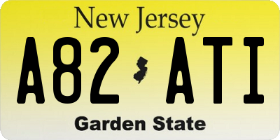 NJ license plate A82ATI