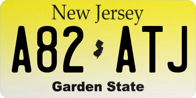 NJ license plate A82ATJ