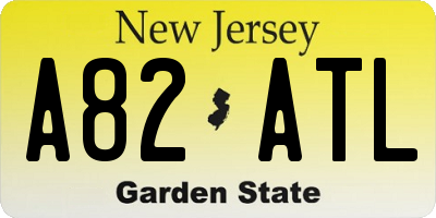 NJ license plate A82ATL