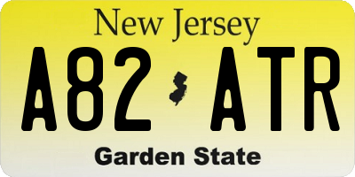 NJ license plate A82ATR