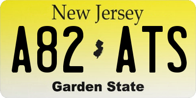 NJ license plate A82ATS