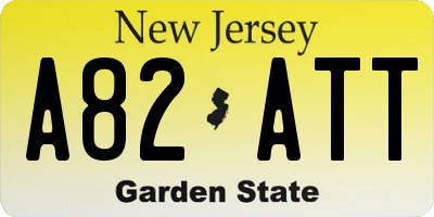 NJ license plate A82ATT