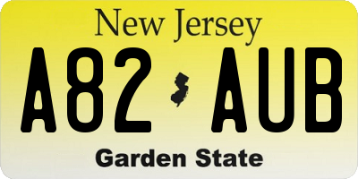 NJ license plate A82AUB